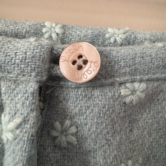 LILLY PULITZER VINTAGE DAISY EMBROIDERED WOOL SKIRT BLUE SIZE 6 - Picture 4 of 8